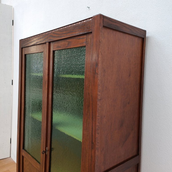 Image 1 of Bibliothèque murale vintage antique, armoire en porcelaine, vitrine.