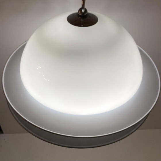 Image 1 of 1x Lámpara colgante de diseño espacial en vidrio y metal, Italia, década de 1960