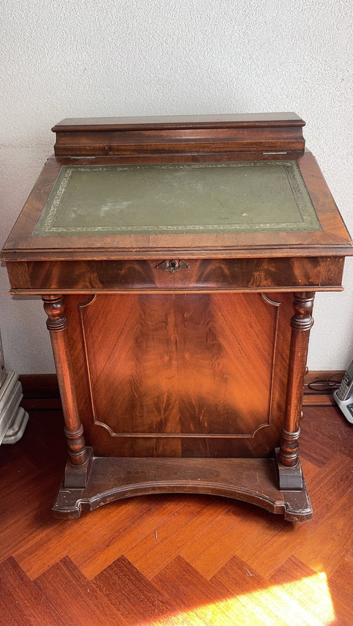 Victorian Writing Cabinet With Green Leather Writing Tray