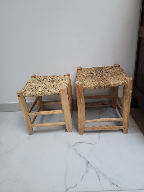 Image 1 of Set aus 2 Holzhockern