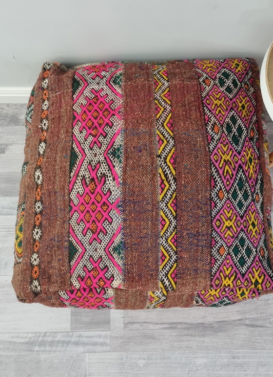 Image 1 of Kilim vintage pouf, moroccan pouf