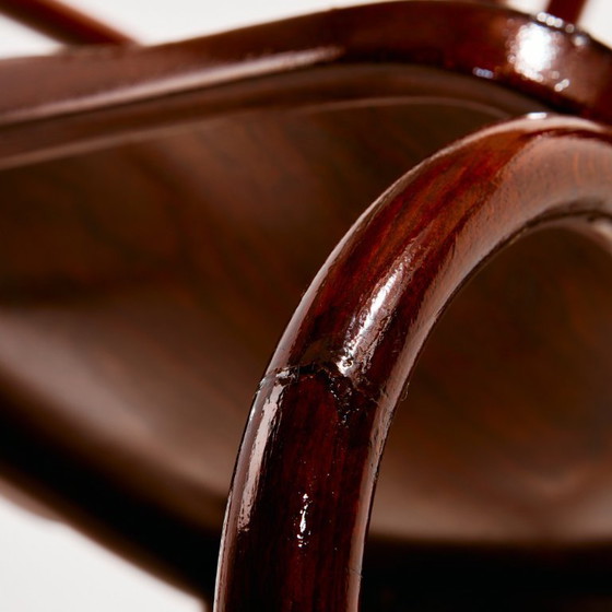 Image 1 of MK8961 Sedia a dondolo in faggio restaurata di Gustav Siegel per Jacob & Josef Kohn