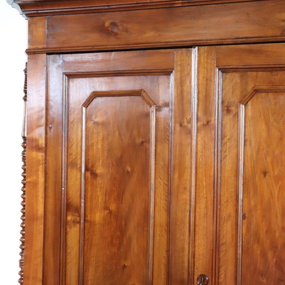 Antique Wardrobe in Solid Walnut, Restored, Italy Mid 19th Century – Wood (photo 5 of 21)