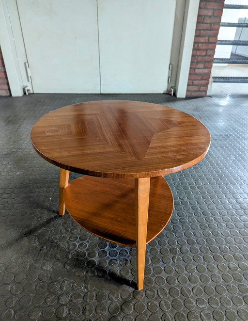 Vintage Buche Couchtisch / Beistelltisch Sternform