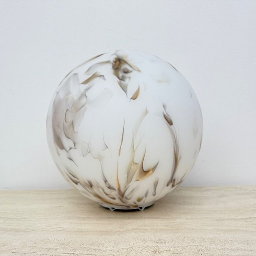 Vintage glass table lamp marble decor , 1970s 