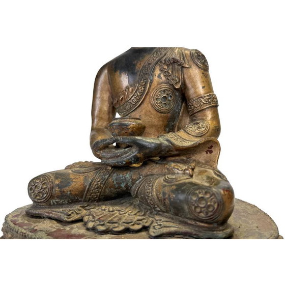 Tibetaans Boeddhabeeld met Medicijnschaal – Beeldhouwkunst, Bronze (photo 14 of 18)