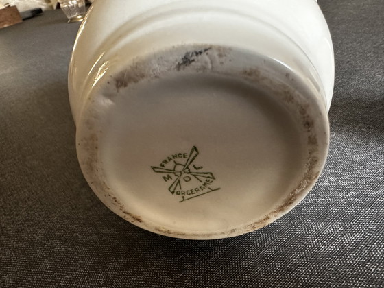 Image 1 of Moulin des Loups Orcerame France Art-Déco Ceramic coffee maker - Gold edging