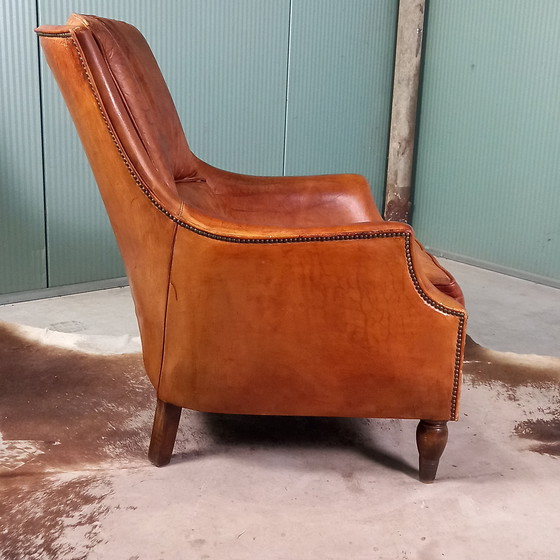 Image 1 of Fauteuil lounge vintage en peau de mouton