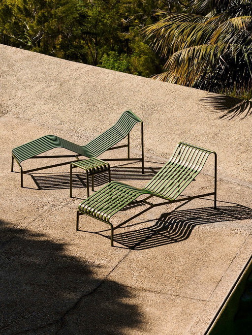 2 PALISSADE CHAISE LANG OLIJF / HOOI 