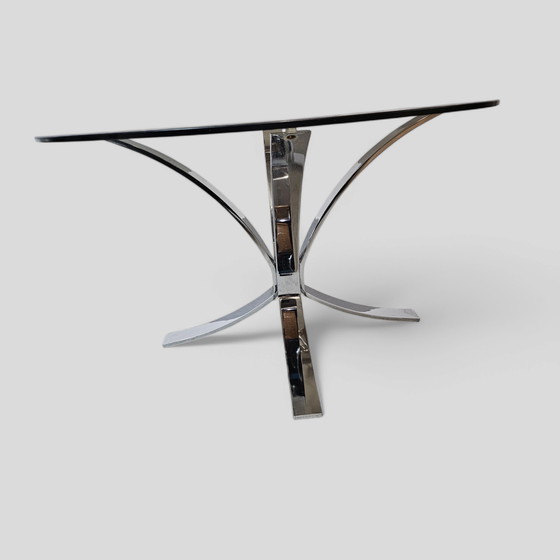 Image 1 of vintage chrome verre table basse table d'appoint Roger Sprunger Dunbar