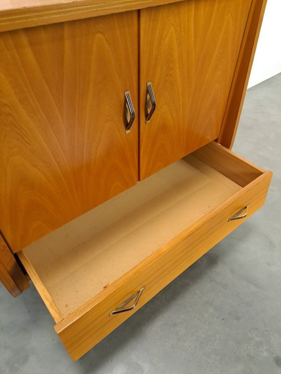 Image 1 of TV audio LP furniture with brass handles and slanted legs
