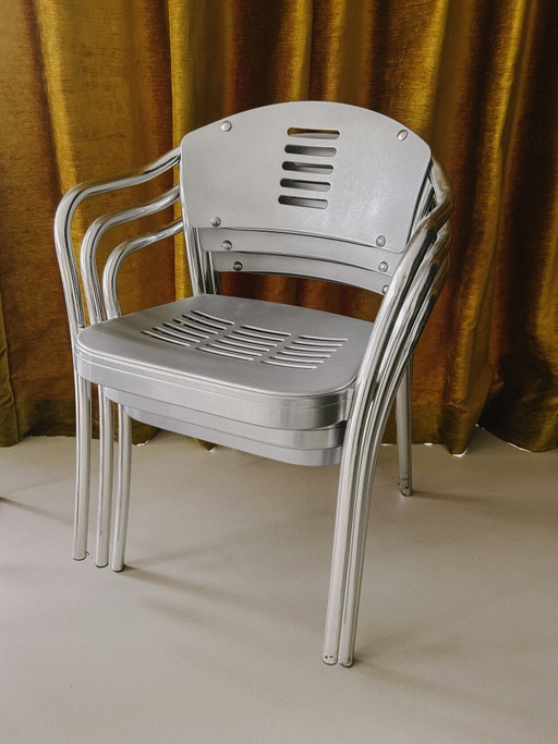 3 sillas Mauna-Kea de Vico Magistretti para Kartell – eetkamerstoelen, Plastic, Metal