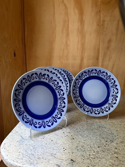 Set di 5 piatti in porcellana Royal Sphinx Maastricht - Stile Delfts con decorazioni floreali blu e bianche (photo 2 of 11)