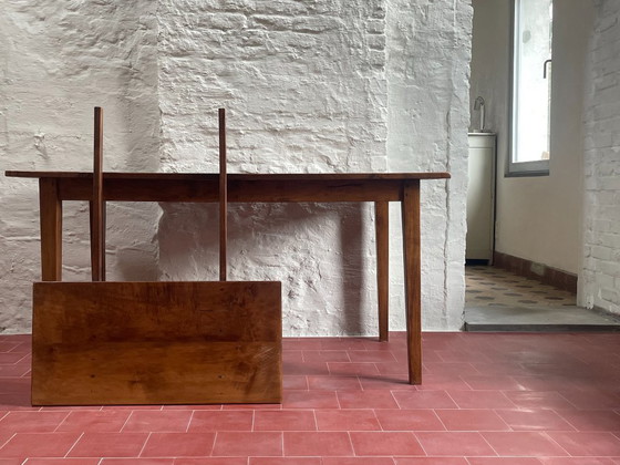 oude Franse eettafel met aanzetblad, houten penverbindingen – Wood (photo 11 of 27)
