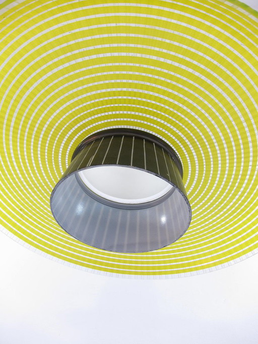 Lampada a sospensione in vetro giallo stile vintage anni Cinquanta