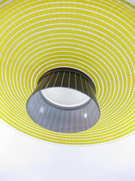 Image 1 of Glazen gele jaren vijftig vintage design hanglamp