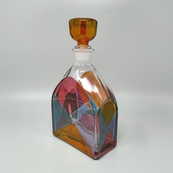 Image 1 of Prachtige karaf of decoratieve fles uit de jaren 70 van Luigi Bormioli, gemaakt in Italië