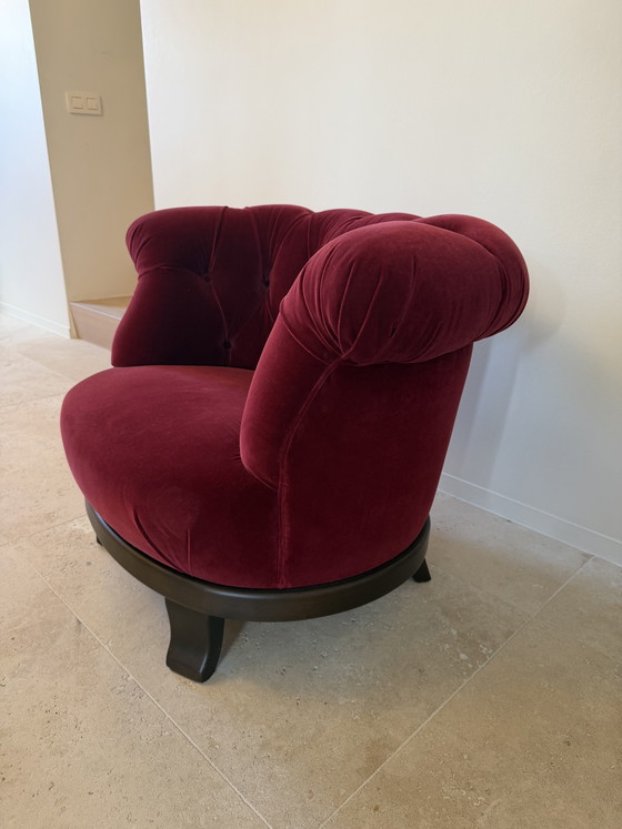 Image 1 of sillón de terciopelo rojo