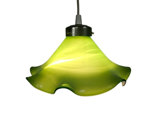 Image 1 of Suspension Art Déco - Opaline - Métal - France - Années 1950