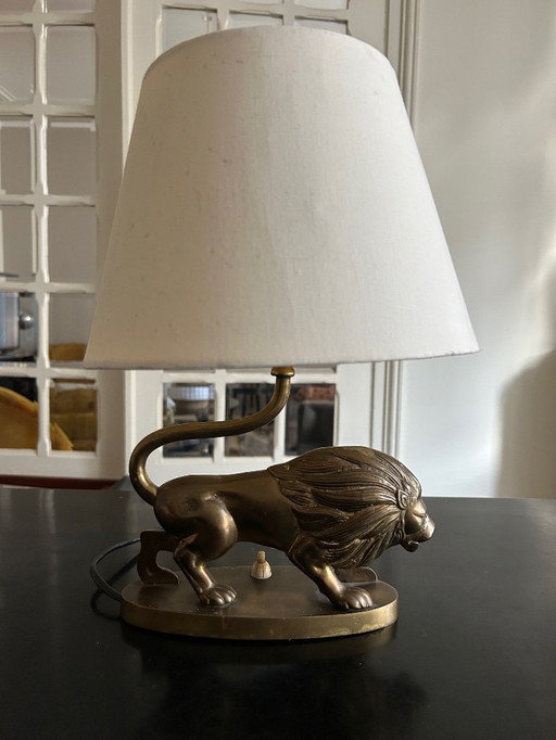 Vintage Brass "Lion" Lamp