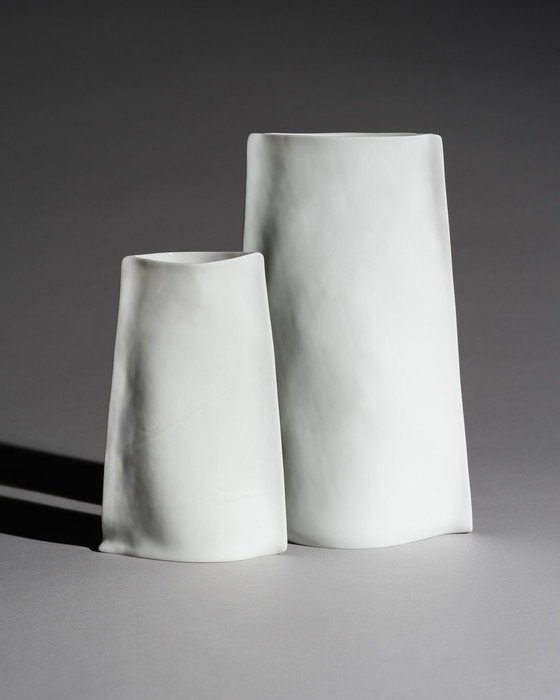 Image 1 of Johan van Loon x Rosenthal Studio-Line Matte Paper Bisque Porcelain Vase Duo