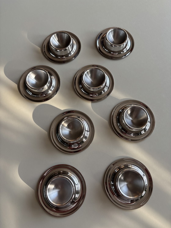 Image 1 of 8 stainless steel egg cups