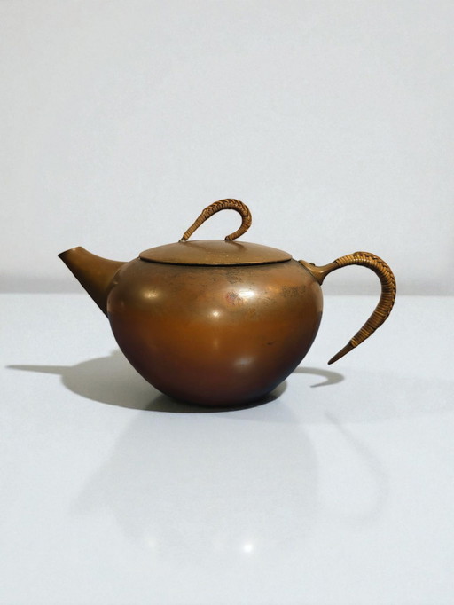 Erich Kolbenheyer Messing Teekanne Wien | Vienna Modern Brass Teapot 1930s Design