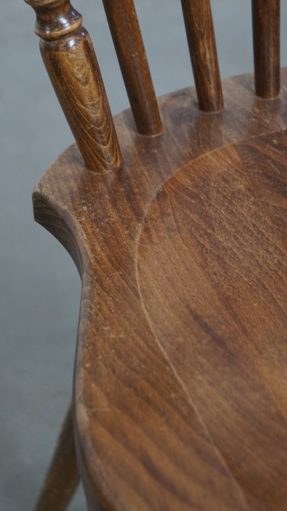 Image 1 of 2 x Antique Dutch slatted wooden chair