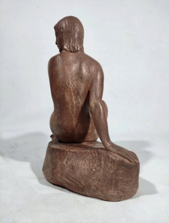 Image 1 of Art Deco Sculpture 'Seated Nude' – Emilio Musso (ca. 1930) | Unique