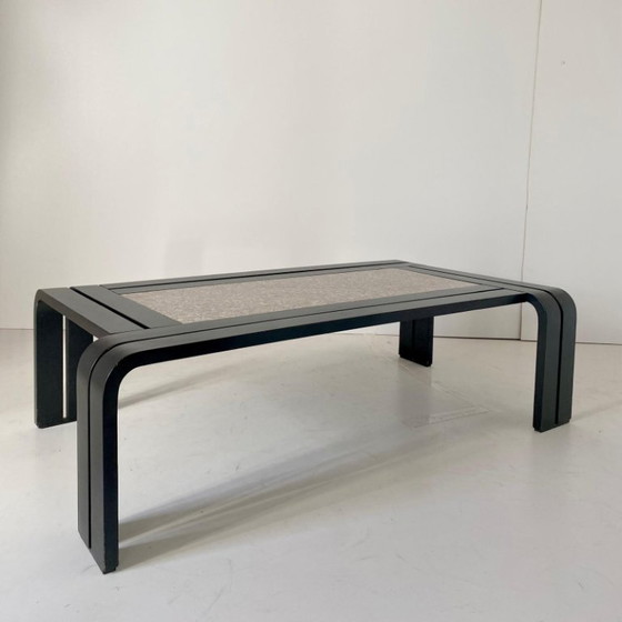 1x Italian Modern Sculptural Coffee Table with Granite Top & Bentwood Frame, 1980, Side tables, Marble, Grey (photo 3 of 11)