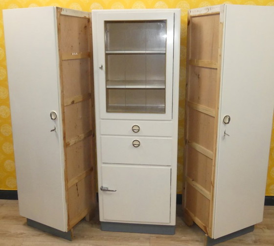 Image 1 of vintage kitchen buffet 40s 50s kitchen cabinet 3-piece industrial style retro