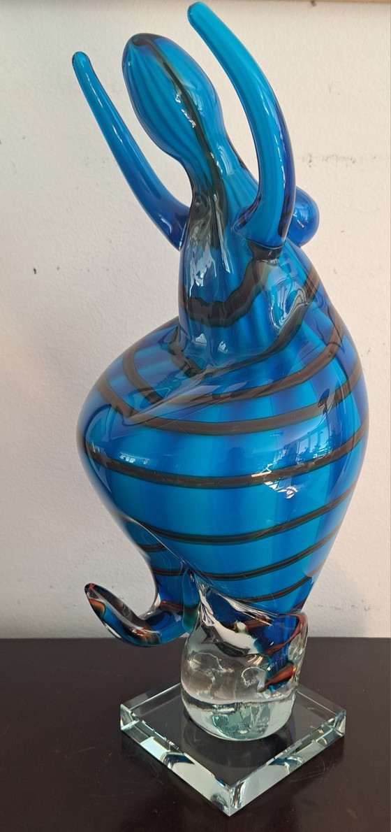 Moderne blauwe dansende vrouw , glasobject – Glaskunst (photo 4 of 10)