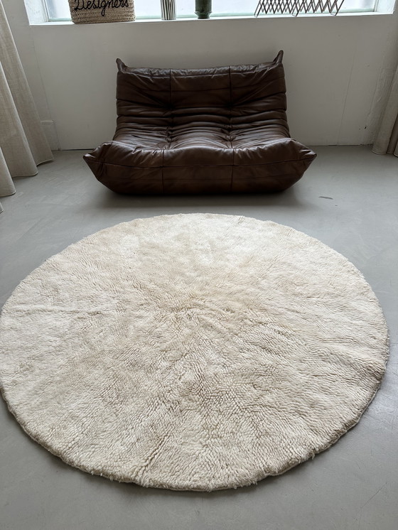 Image 1 of Round unique Béni ouarain rug 100% handmade 