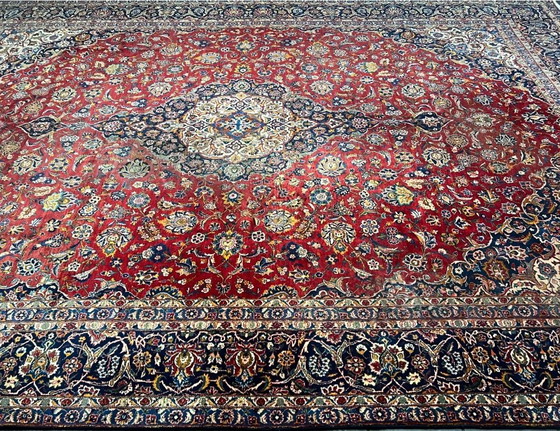Image 1 of XXL Indo Keshan handgeknoopt oosters tapijt 450x312cm handgemaakt