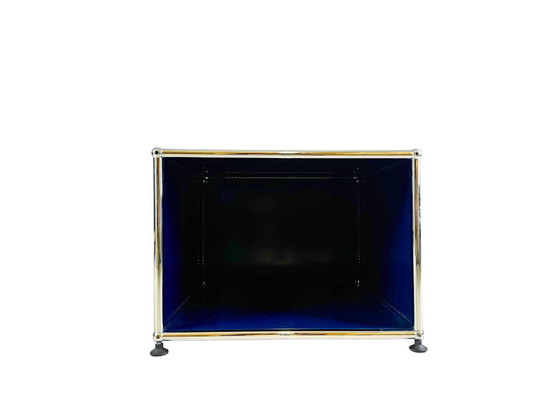 Image 1 of USM Haller coffee table Fritz Haller steel blue side table sideboard