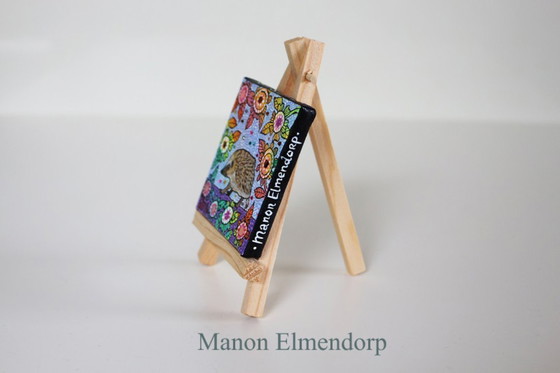 Image 1 of incl. Âne : Peinture hérisson unique peinte à la main