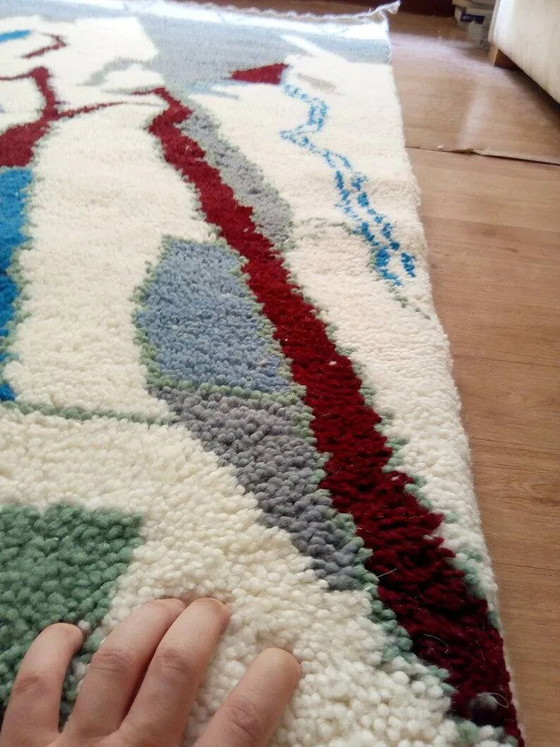 Handwoven Moroccan rug - handmade Berber Moroccan rug - colourful rug - 225x148 – Rugs & carpets, Wool, Cotton (photo 8 of 9)
