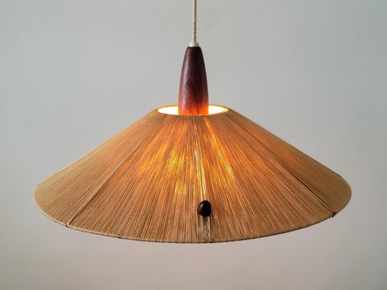 Image 1 of Vintage Sisal hanglamp van Temde Leuchten, 1965