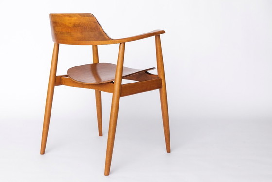 Image 1 of Wilkhahn 411 fauteuil, vintage teakhout uit de jaren 60, Duitse mid-century moderne stoel