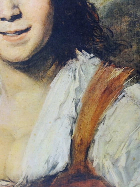 Image 1 of Large framed portrait reproduction "La Bohémienne" by Hals, by S.P.A.D.E.M