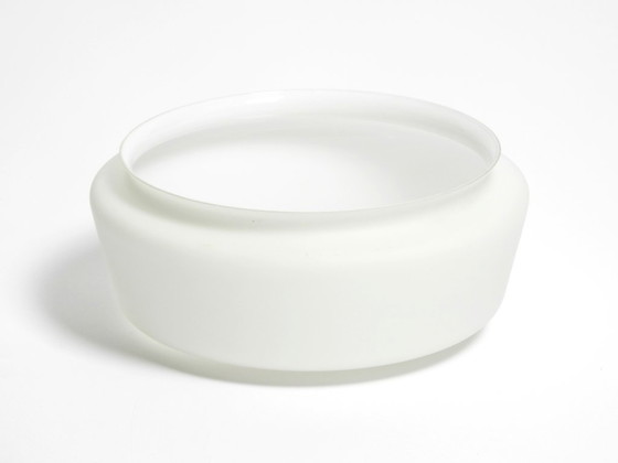 Image 1 of Grote Mid Century wand- of plafondlamp van glas met metalen reflector in rood van Kaiser Leuchten