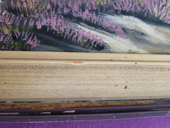 Image 1 of Olieverfschilderij van een heidelandschap uit de jaren 1930/1940.