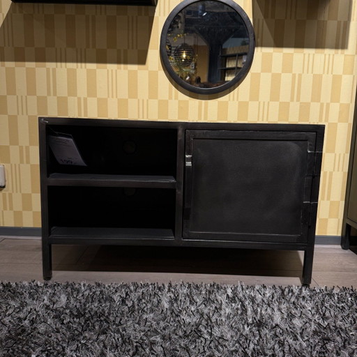 Meuble TV Carpino - Métal noir - 92 cm – Pronto Wonen, tv meubelen, Metal