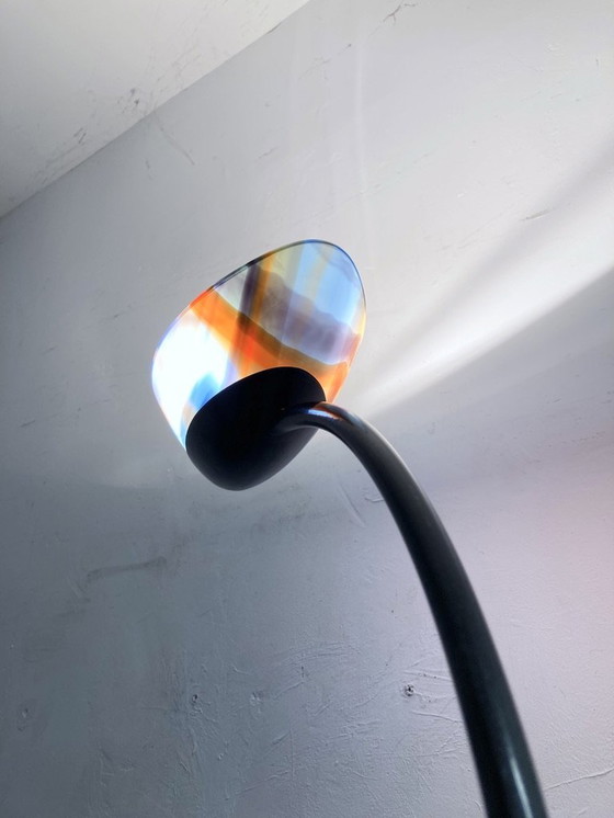 Image 1 of Italienische Halogen Stehleuchte Bogenleuchte Muranoglasschirm von Missoni 80er