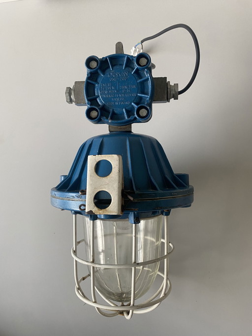 Vintage Polam Wilkasy Fabriekslamp
