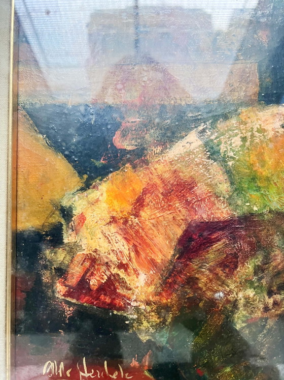 Peinture à l'huile sur toile par Aldo Sterchele, années 1970, Peintures et dessins (photo 2 sur 4)