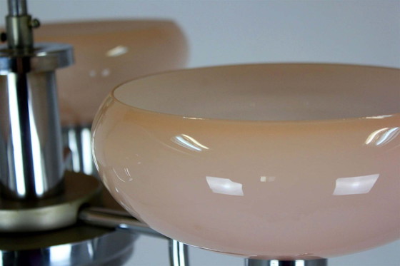 Image 1 of Lustre Art Déco Bauhaus chromé de Napako, ancienne Tchécoslovaquie, années 1940