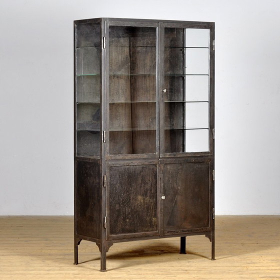 Image 1 of Polished iron medical cabinet, 1930s