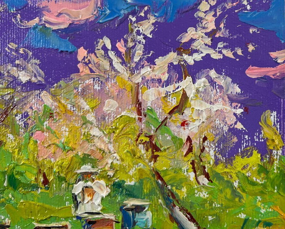 Image 1 of Original Oil Painting Colorful Nature Landscape Breath of spring