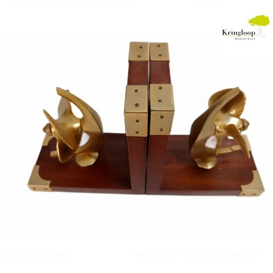 Image 1 of Fermalibro 'elica di barca' in palissandro, ottone, 1970